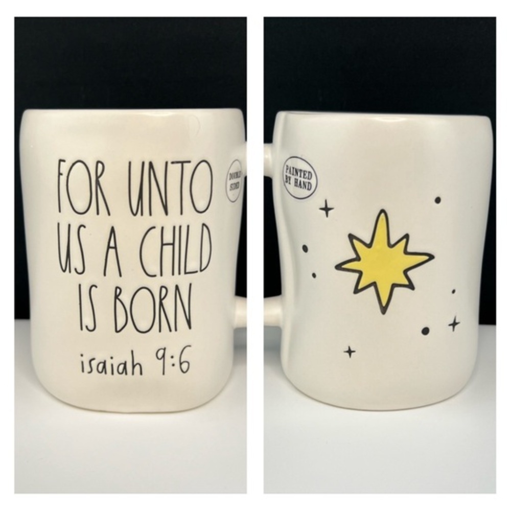 HOLIDAY - Rae Dunn - 3/$48 - ‘Isaiah 9:6’ ceramic mug. NWT Firm!